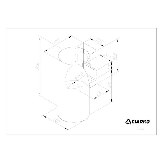 Ciarko Design Tubus fehér fali páraelszívó Ciarko Design Tubus fehér fali páraelszívó