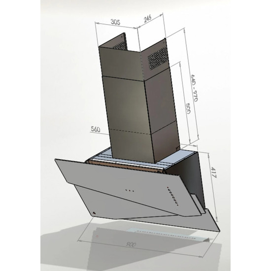 Ciarko Design TRIO fekete fali páraelszívó Ciarko Design TRIO fekete fali páraelszívó