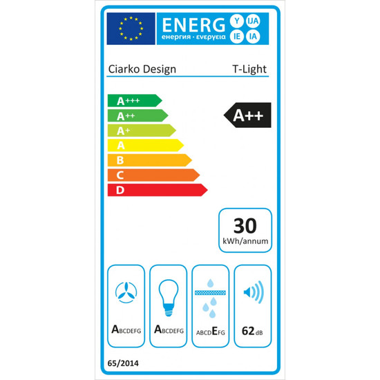 Ciarko Design T-Light 60 cm fekete fali páraelszívó Ciarko Design T-Light 60 cm fekete fali páraelszívó