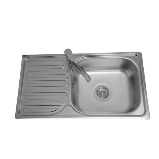 Laveo ORION egymedence csepptálcás inox mosogató szifonnal K.