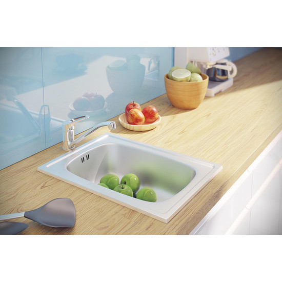 Laveo MINI 1M inox mosogató szifonnal