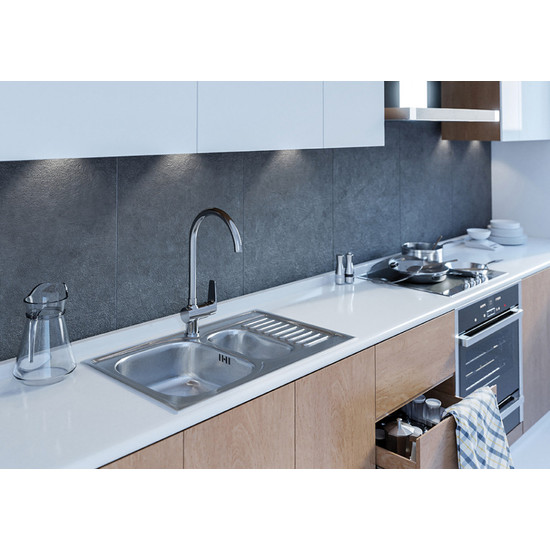 Laveo JUNAK 1,5M mosogató, inox K.