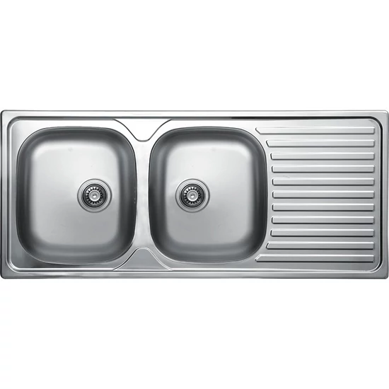 LAVEO ORION 2CS kétmedence csepptálcás inox mosogató szifonnal