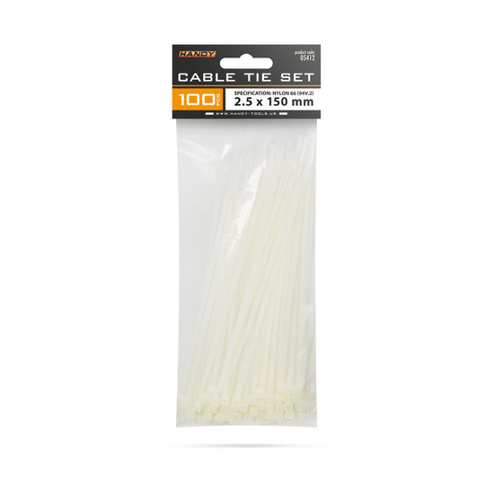 Vezetékkötegelő 150 x 2,5 mm Áttetsző 100db/csom
