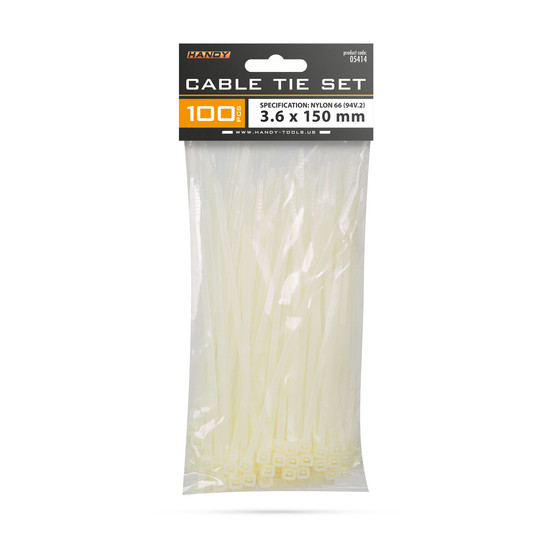 Vezetékkötegelő 150 x 3,6 mm Áttetsző 100db/csom