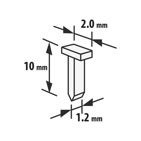 Tűzőkapocs - 1,2 x 2 x 10 mm - 2000 db Tűzőkapocs - 1,2 x 2 x 10 mm - 2000 db