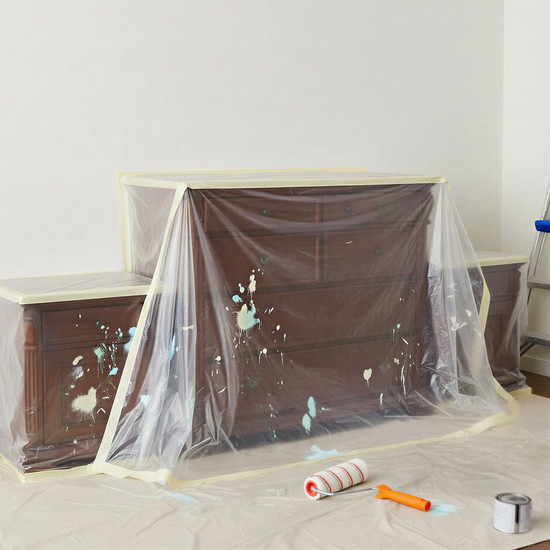 Takarófólia maszkolószalaggal - 20 x 2,5 m - 7 mikron Takarófólia maszkolószalaggal - 20 x 2,5 m - 7 mikron