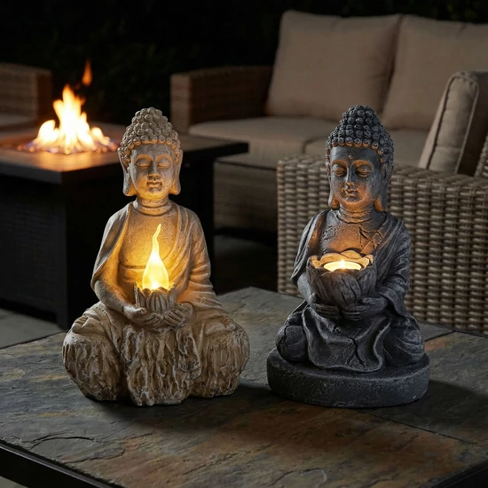 Szolár Buddha - 1 LED - 12,5 x 8,5 x 19 cm - 2 féle