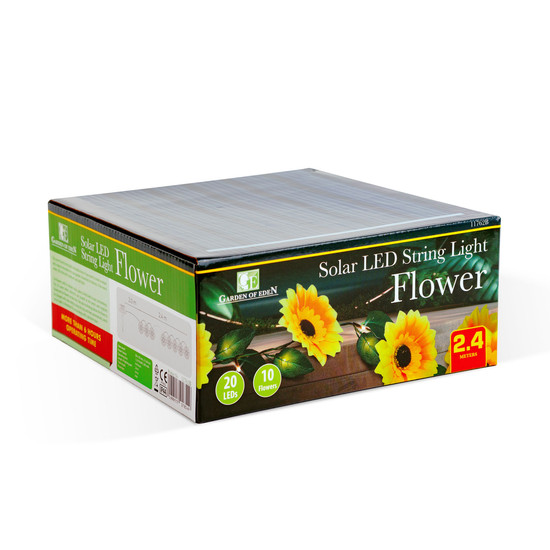 Szolár fényfüzér - virág - 2 m - 20 melegfehér LED Szolár fényfüzér - virág - 2 m - 20 melegfehér LED