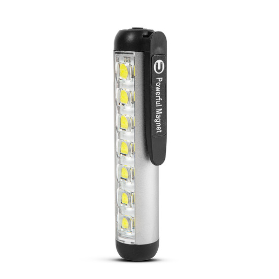 LED-es zseblámpa - munkalámpa móddal - 400 mAh akkumulátor - XPE + SMD LED - 500 lm - IP55 - ezüst LED-es zseblámpa - munkalámpa móddal - 400 mAh akkumulátor - XPE + SMD LED - 500 lm - IP55 - ezüst