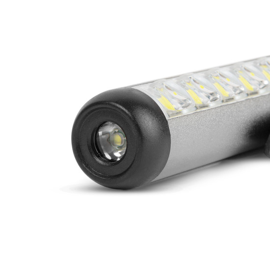 LED-es zseblámpa - munkalámpa móddal - 400 mAh akkumulátor - XPE + SMD LED - 500 lm - IP55 - ezüst LED-es zseblámpa - munkalámpa móddal - 400 mAh akkumulátor - XPE + SMD LED - 500 lm - IP55 - ezüst