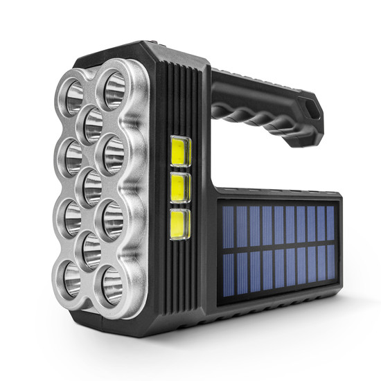 Szolár COB LED zseblámpa - munkalámpa funkcióval - 1200 mAh - MicroUSB - 1000 lumen - IP55 Szolár COB LED zseblámpa - munkalámpa funkcióval - 1200 mAh - MicroUSB - 1000 lumen - IP55