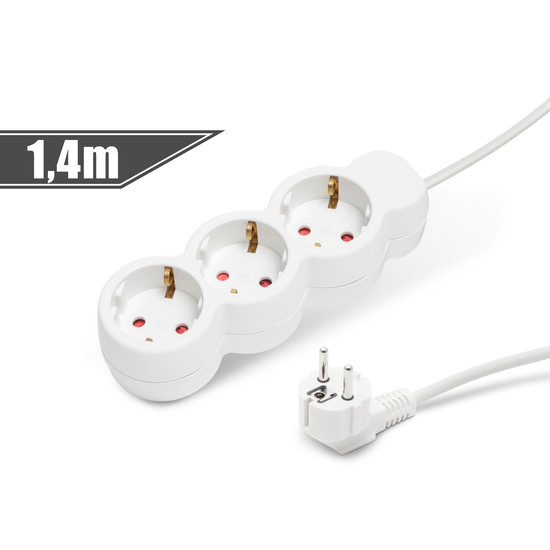 Háztartási elosztó 3-as - 250 V • 10 / 16 A - 1,4 m Háztartási elosztó 3-as - 250 V • 10 / 16 A - 1,4 m