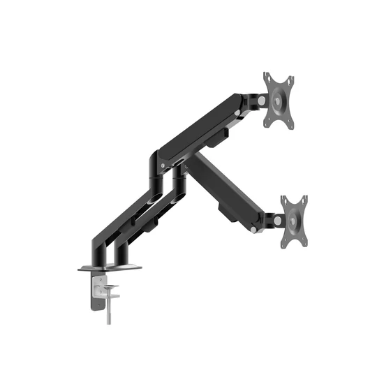 Monitor&TV tartókonzol - dupla karos, teleszkópos - asztallapra rögzíthető - 62 cm, 30"