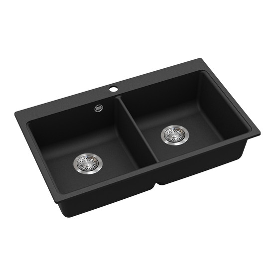 EVIDO Quadro 9 gránit mosogató, 860 x 510 mm, antracit