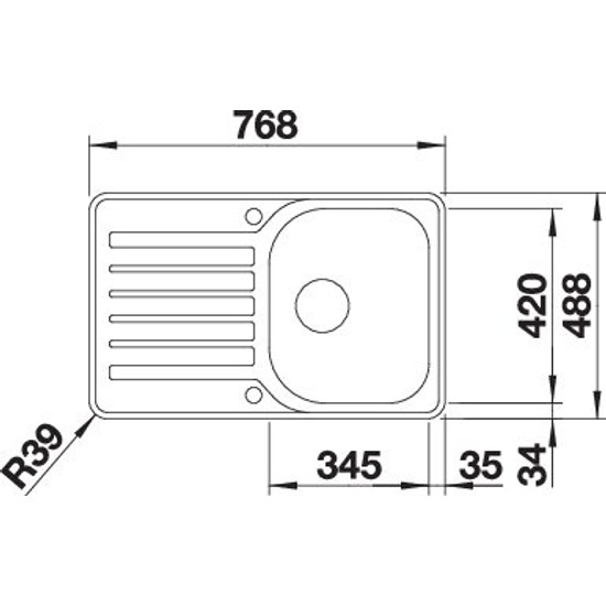 Mosogató BLANCO LANTOS 45S-IF Compact 18/10 fény Mosogató BLANCO LANTOS 45S-IF Compact 18/10 fény