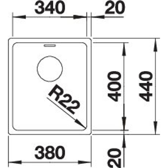 Mosogató BLANCO ANDANO 340-U exc.nélkül InFino