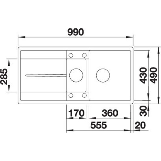 Mosogató Blanco METRA 6S-F fekete exc.