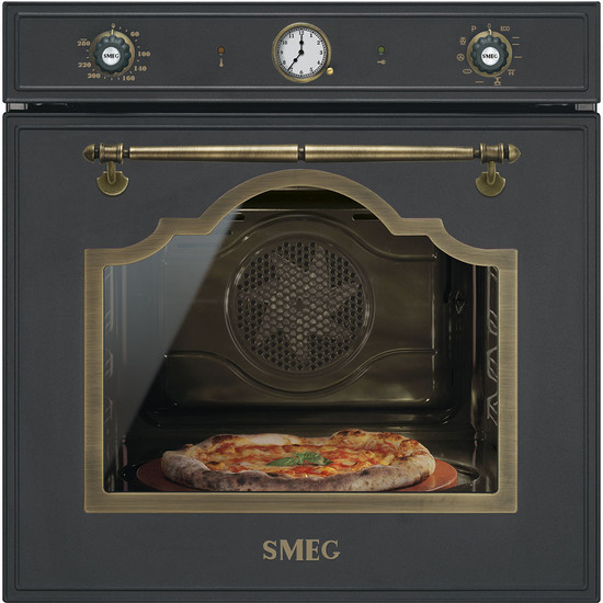 SMEG PIROLITIKUS HŐLÉGKEVERÉSES SÜTŐ, Cortina design, 60 cm, analóg, antracit SMEG PIROLITIKUS HŐLÉGKEVERÉSES SÜTŐ, Cortina design, 60 cm, analóg, antracit