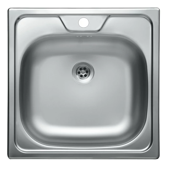 LIVINOX 144 karcálló szövetmintás rozsdamentes acél mosogató, 480 x 480 mm