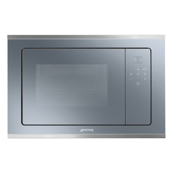 SMEG BEÉPÍTHETŐ MIKROHULLÁMÚ SÜTŐ, Selezione design, 20 liter, 5 funkció, ezüstszürke üveg SMEG BEÉPÍTHETŐ MIKROHULLÁMÚ SÜTŐ, Selezione design, 20 liter, 5 funkció, ezüstszürke üveg