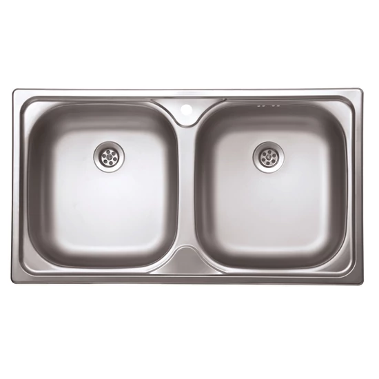 EVIDO FLEX DUO natúr rozsdamentes acél mosogató, 780 x 435 mm