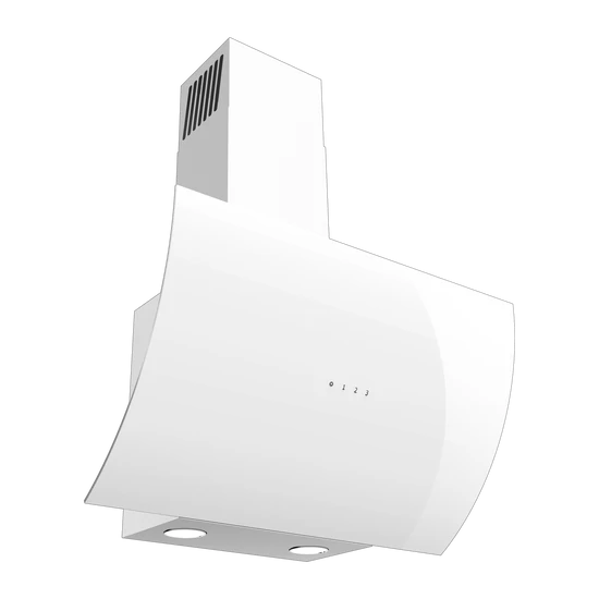 EVIDO CLIFF 60W vertikális páraelszívó,60cm, fehér üveg