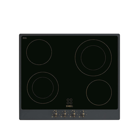 SMEG KERÁMIA FŐZŐLAP, Colonial design, 60 cm, 4 főzőzóna, antracit