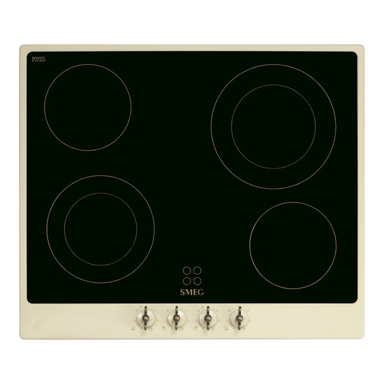 SMEG KERÁMIA FŐZŐLAP, Colonial design, 60 cm, 4 főzőzóna, bézs