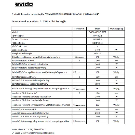 EVIDO VETRO 60BB indukciós főzőlap, 60 cm, multizone, fekete EVIDO VETRO 60BB indukciós főzőlap, 60 cm, multizone, fekete