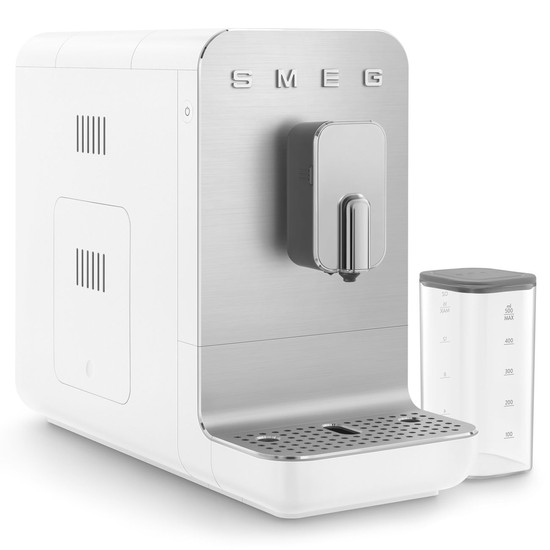 SMEG AUTOMATA KÁVÉFŐZŐ, Collezione design, tejhabosító funkció, cappuccino/latte macchiato funkció, matt fehér SMEG AUTOMATA KÁVÉFŐZŐ, Collezione design, tejhabosító funkció, cappuccino/latte macchiato funkció, matt fehér