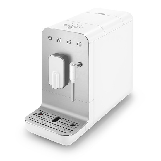 SMEG AUTOMATA KÁVÉFŐZŐ, Collezione design, tejhabosító funkció, matt fehér SMEG AUTOMATA KÁVÉFŐZŐ, Collezione design, tejhabosító funkció, matt fehér