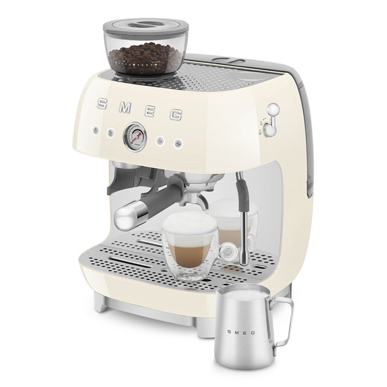 SMEG ŐRLŐVEL KOMBINÁLT ESPRESSO KÁVÉFŐZŐ, retro, bézs