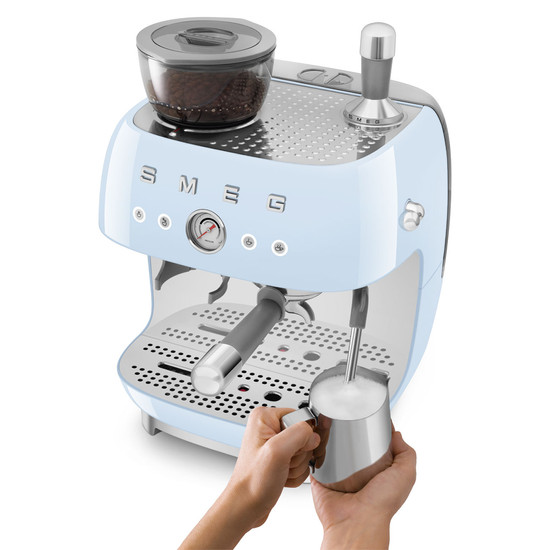 SMEG ŐRLŐVEL KOMBINÁLT ESPRESSO KÁVÉFŐZŐ, retro, világoskék SMEG ŐRLŐVEL KOMBINÁLT ESPRESSO KÁVÉFŐZŐ, retro, világoskék