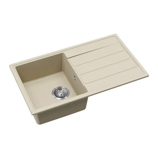 EVIDO EASY 45S gránit mosogató 760x440 bézs, lefolyógarnitúrával