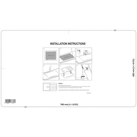 EVIDO Easy 45S gránit mosogató, 760 x 440 mm, avena