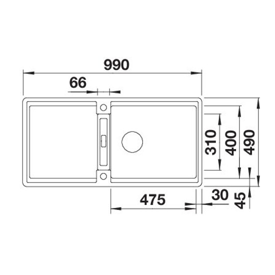 Mosogató Blanco ADIRA XL 6S-F törtfehér tartozék, exc.