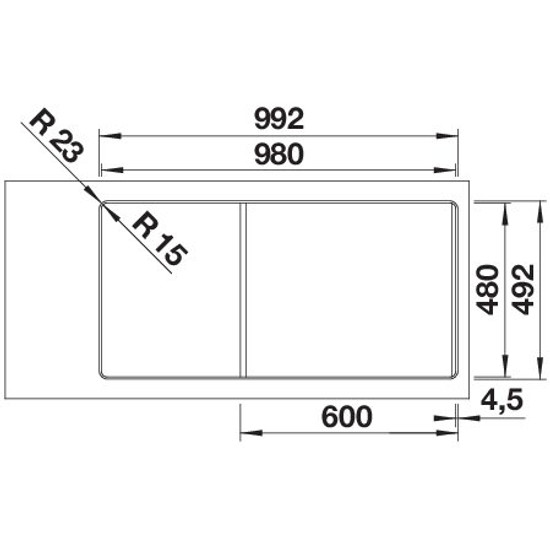 Mosogató Blanco ADIRA XL 6S-F törtfehér tartozék, exc.