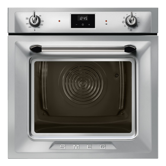 SMEG PIROLITIKUS HŐLÉGKEVERÉSES SÜTŐ, Victoria design, Galileo, 60 cm, ES LCD, inox