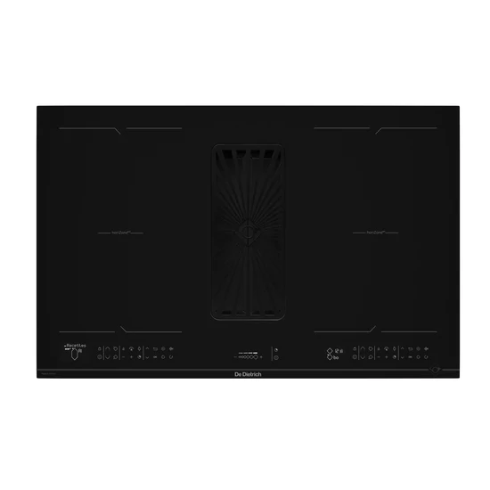 De Dietrich páraelszívóval integrált indukciós főzőlap, 80 cm, 4 zóna (2 horiZone), LCD, infinite black