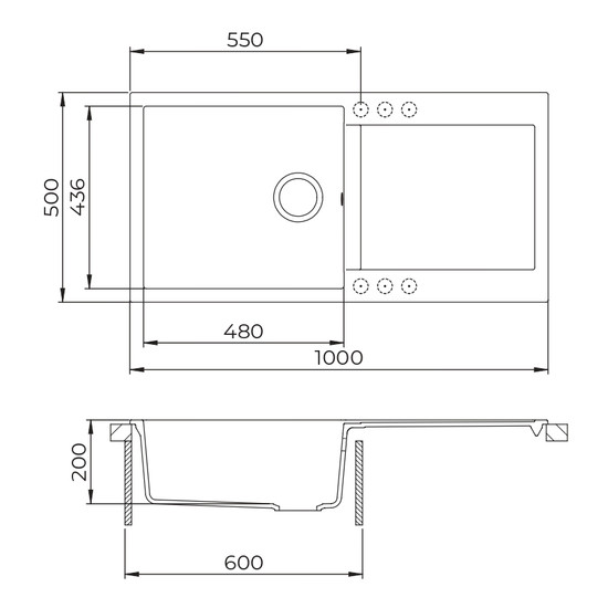 EVIDO Cubo XL 6S gránit mosogató, 1000 x 500 mm, platina EVIDO Cubo XL 6S gránit mosogató, 1000 x 500 mm, platina