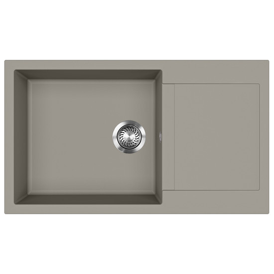 EVIDO Cubo XL 6S compact gránit mosogató, 860 x 500 mm, platina