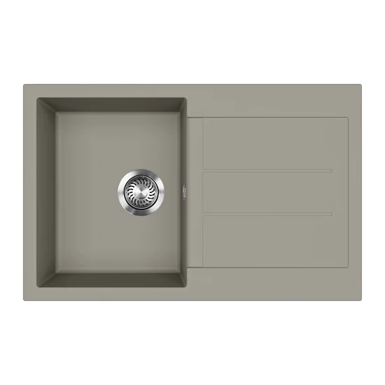EVIDO Cubo 45S gránit mosogató, 780 x 500 mm, platina