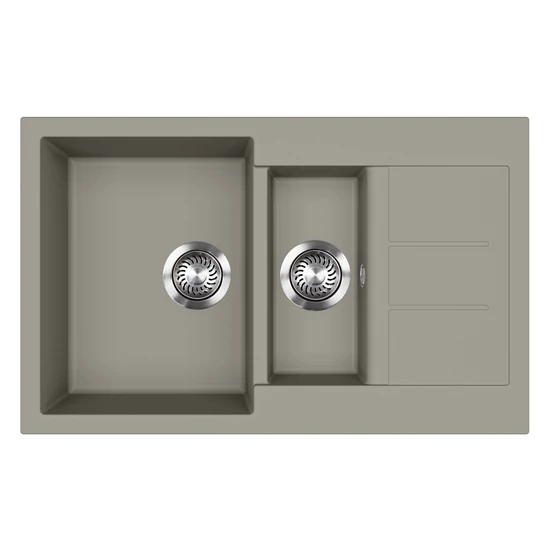 EVIDO Cubo 6S compact gránit mosogató 800x500 platina