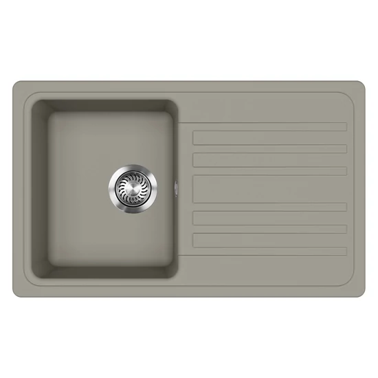 EVIDO Home 45S gránit mosogató, 765 x 460mm, platina