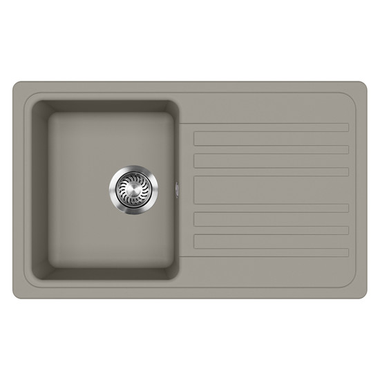 EVIDO Home 45S gránit mosogató, 765 x 460mm, platina