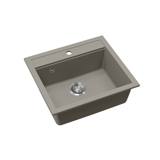 EVIDO Quadro 6 gránit mosogató, 562 x 510 mm, platina