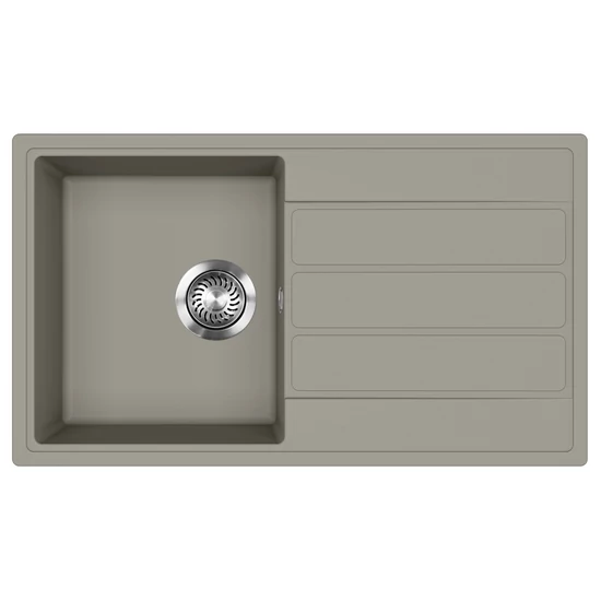 EVIDO Easy 45S gránit mosogató, 760 x 440 mm, platina