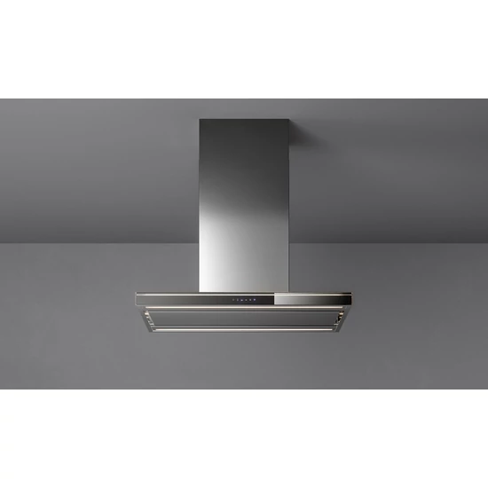 FALMEC LUMINA LED NRS sziget páraelszívó, 90 cm, inox/fekete üveg