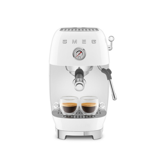 SMEG ESPRESSO KÁVÉFŐZŐ COLD BREW FUNKCIÓVAL, retro, fehér